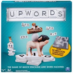 Spin Master Games, Upwords, Classic Word Game with Stackable Letter Tiles, Famil
