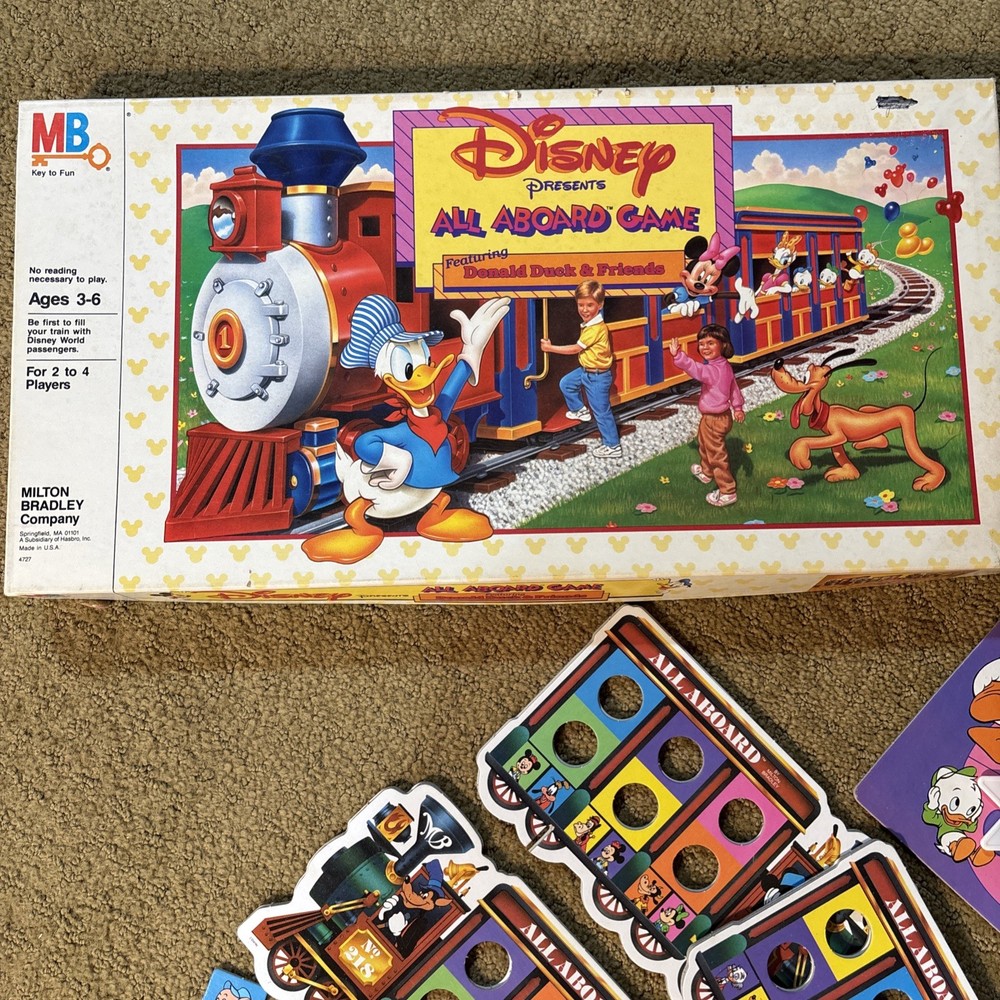Vintage 1986 Disney All Aboard Game Milton Bradley 100% Complete
