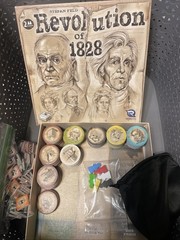 Revolution of 1828 Board Game, Renegade Game Studios History All Pieces Counted