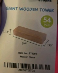 Giant Tumbling Tower Game 51pcs Wooden Blocks Stacking Up to 5.5 Feet – Fun
