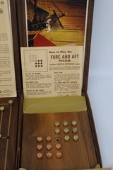 Vintage Hoyle Official Games Walnut Puzzle Set Complete 7 Games Stancraft 1964