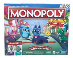 Hasbro Monopoly Junior Board Game 2 Games In 1 Level 1 & 2 Ages 4+ New In Box