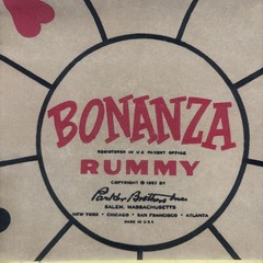 1957 Parker Brothers Bonanza Rummy Game Board Game 1957