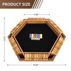 Nicecho 2-6 Players Shut The Box Dice Game, Wooden Board Table Math Game with…