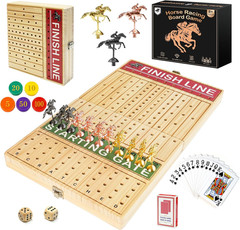 21 inches Horse Race Board Game Foldable Large Horse Racing Game for Adults with