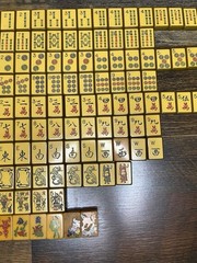 Vintage Bakelite Enrobed Mahjong Set MET Games Complete Extra Tiles Rare Butters