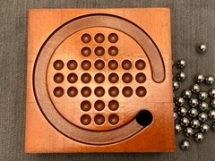*STAINLESS STEEL* MICHAEL GRAVES DESIGN Solitaire Marble Wood Vintage Game