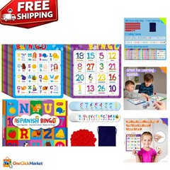Multicolored Spanish Bingo Game Set for Vocabulary Learning – Up to 12 Players