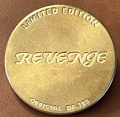 1990’s Limited Edition Brass Assassin Revenge POG Slammer Skull Crossed Swords