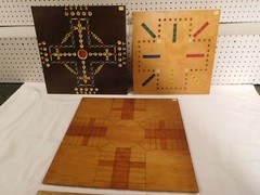 Decorator’s Special! ~ 3 Hand Made Vintage/Antique Wood Game Boards