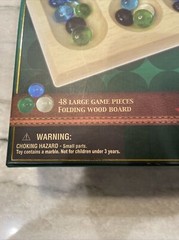 Classic Games Mancala Folding Wood Board Game 48 Multicolored Stones Premium