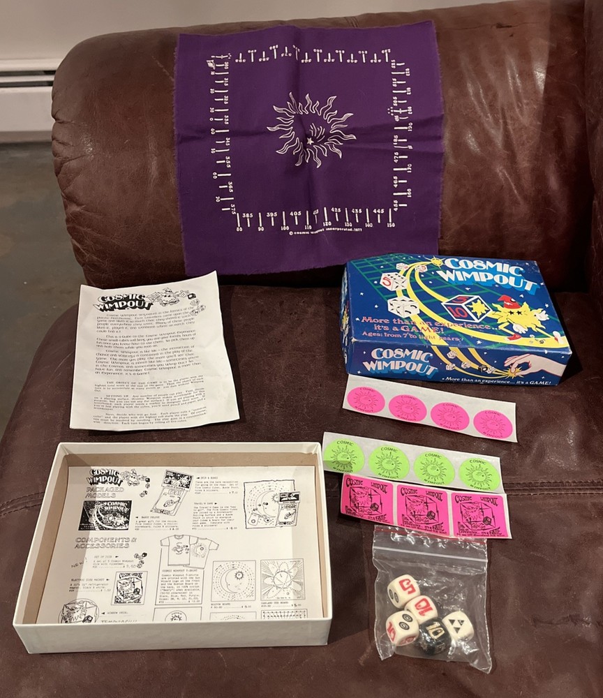 Vintage Cosmic Wimpout Dice Game C3 Inc. 1984 Rare And All Stickers None Missing
