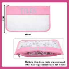 Sunnymove 3 Pcs Empty Mahjong Canvas Bag Gift Embroidered American Mahjong Set