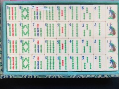 Vintage Chinese Mahjong Tile Set Bamboo Back Western Index 152 Tiles Complete