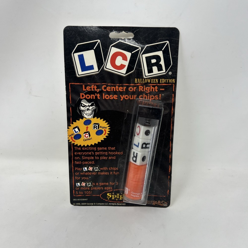 Spirit Halloween LCR Left, Center Or Right Dice Game Halloween Edition NOS