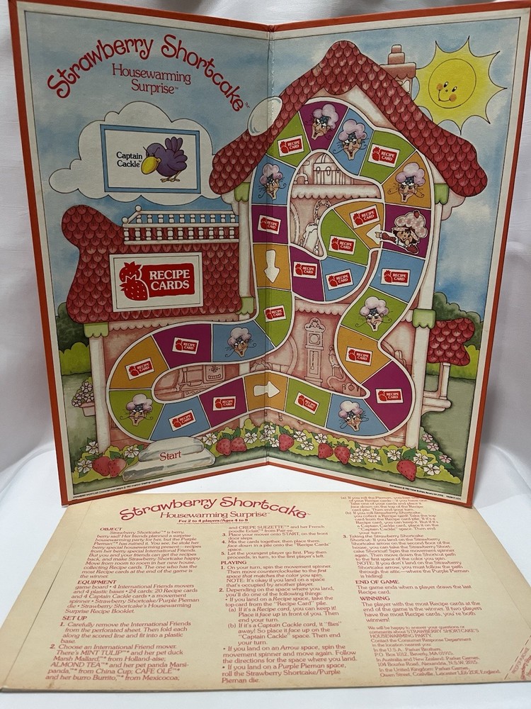 Strawberry Shortcake Housewarming Surprise 1983 Parker Bros – Board game & Rules