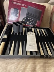 Cardinal Backgammon Set 1993 Premier Edition Padded Leatherette Case Complete