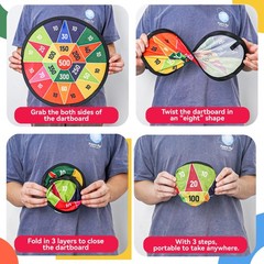 14″ Dart Board for Kids, Dart Game for 3 4 5 6 7 8 9 10 Years Old Boys & Girls w