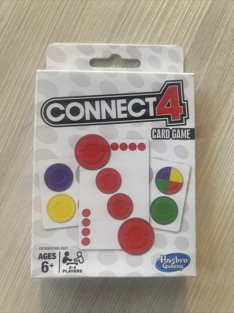Connect 4 Card Game 2-4 Players Ages 6+ By Hasbro 4 In A Row New