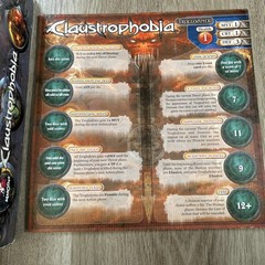 Claustrophobia Board Game 2013 100% Complete Base by Asmodee No Expansions