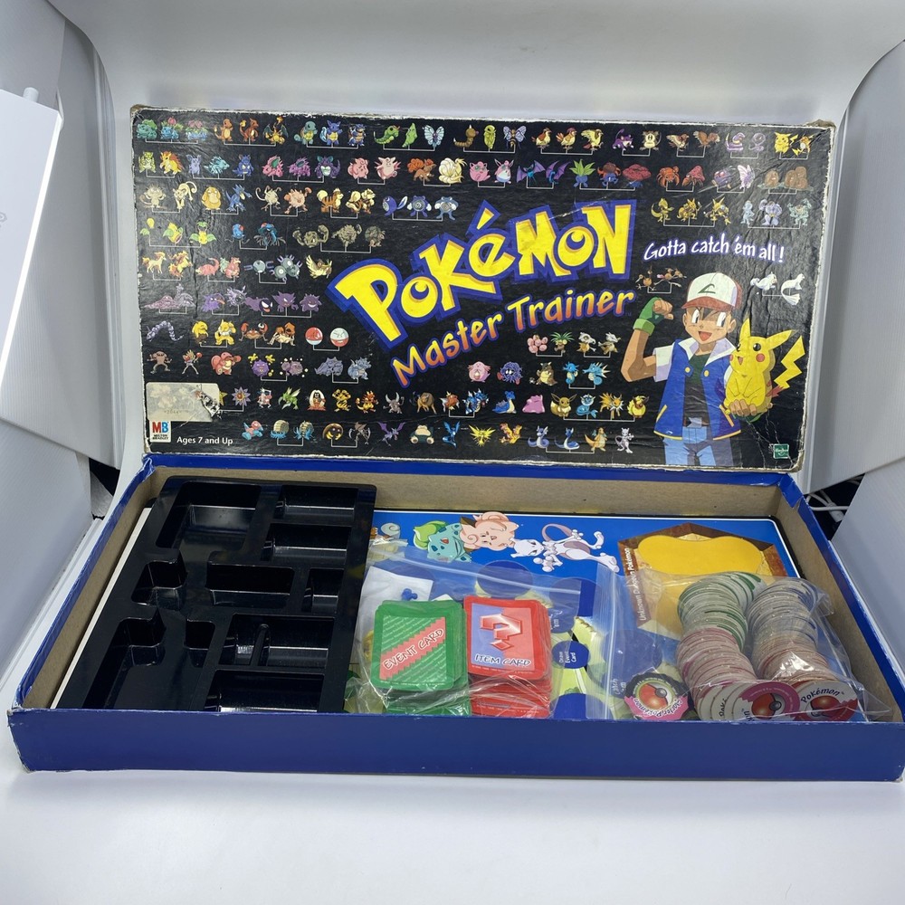 1999 Pokémon Master Trainer Board Game Milton Bradley Incomplete See Description