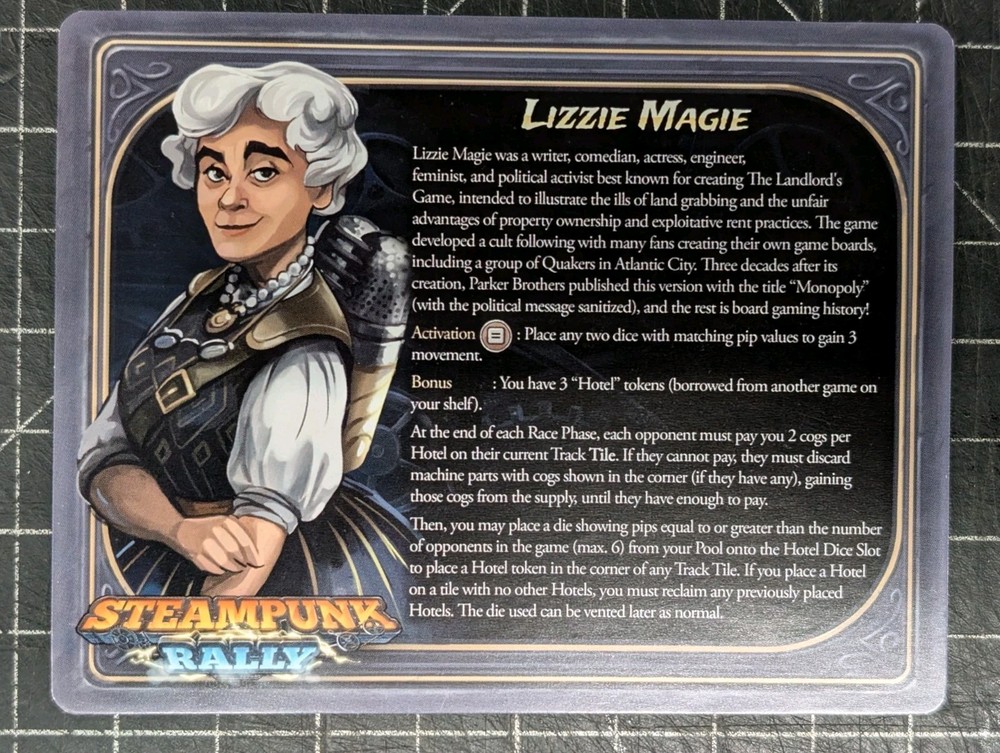 Steampunk Rally Board Game Promo – Lizzie Magie – Unplayed