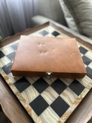Vintage Brass Tic Tac Toe Board Table Game Set And Case