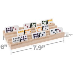 Spin Master Games, Wooden Domino Racks, Set of 4 Trays for Mexican Train Domi…