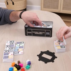 Games Double Twelve Dominoes Set with 91 Dominoes, 10 Trains, Starter Piece, …