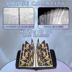 ShrewdYuya Trading Card Binder-440 Pockets 9.7 x 7 x 1.8 inches, purple-440