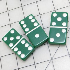 Vintage Puremco MarbleLike Green Standard Dominoes Set of 28 & Box – Made in USA