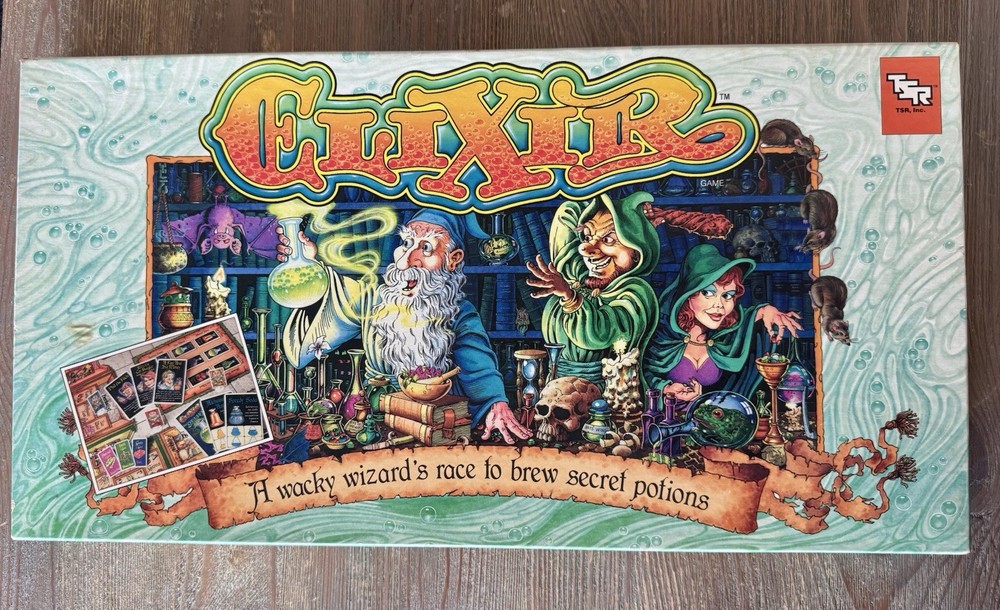 Elixir A Wacky Wizard’s Race Board Game 1987 by TSR – Complete