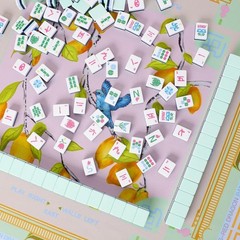 Printed American Learning Mahjong Mat (33âx33â), Anti-slip, Noise-reducing,