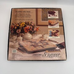 Vintage 1989 Scrabble Deluxe Edition Board Game Rotating Turntable 100% Complete