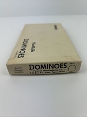 Vintage No. 616 Standard Marblelike Red 28 Dominoes Set Complete In Original Box