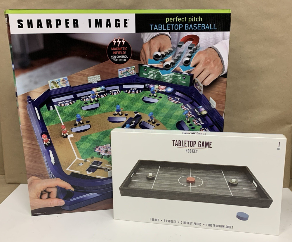 Tabletop Game Lot Sharper Image Perfect Pitch Baseball & Sealed Hockey Game