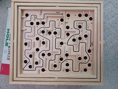 Sterling Games 60 Hole Wooden Labyrinth Game Complete