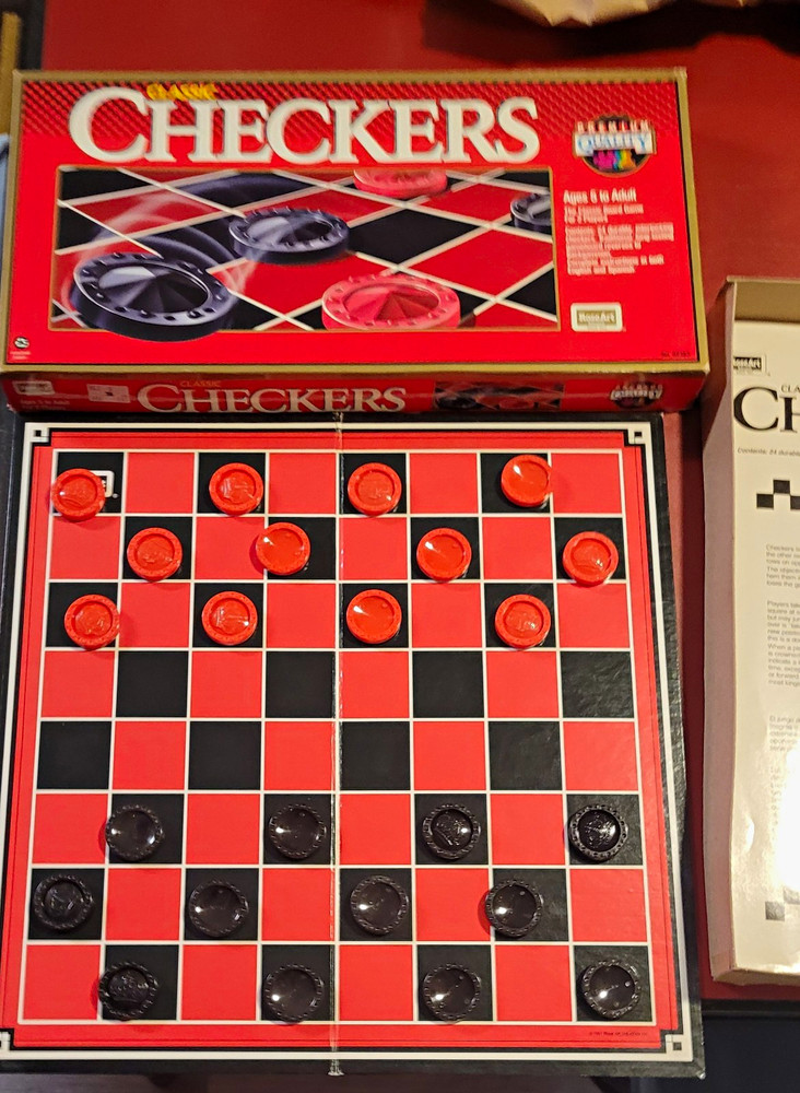 RoseArt Checkers Board Game Reversible Gameboard 2 Players Ages 6+ 1991