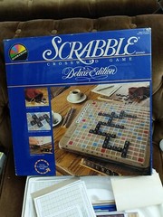 Vtge 1987 Scrabble Deluxe Edition Turntable Base Tiles Rules Score Sht Complete
