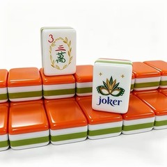 DARK ORANGE 4 Layer Acrylic Mahjong Tiles Full American Set 160 Tiles US SELLER!