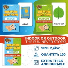 Fun Scavenger Hunt Game with 100 Indoor & 100 Outdoor Cards