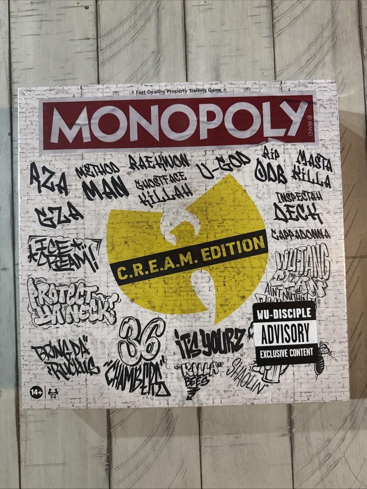 Wu Tang Clan MONOPOLY Board Game Cream (C.R.E.A.M. Ed.) New Sealed; Ships free!