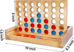 Tic Tac Toe & 4 in a Row Wooden Board Game Set – Family Strategy Games