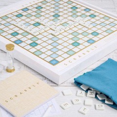 Scrabble Coastal Wood Game Set Deluxe Mark & Graham Coastal Edition Board