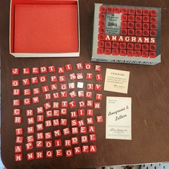 Vintage ANAGRAMS Parker Brothers Game Plastic Tiles, With Instructions RARE!