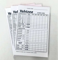 Yahtzee Score Card Pad Sheets Dice Game-One-Sided Front (300 Sheets)-Print USA !