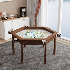 Board Game Table with Removable Table Top for 6 Players, Hexagon Gaming Table