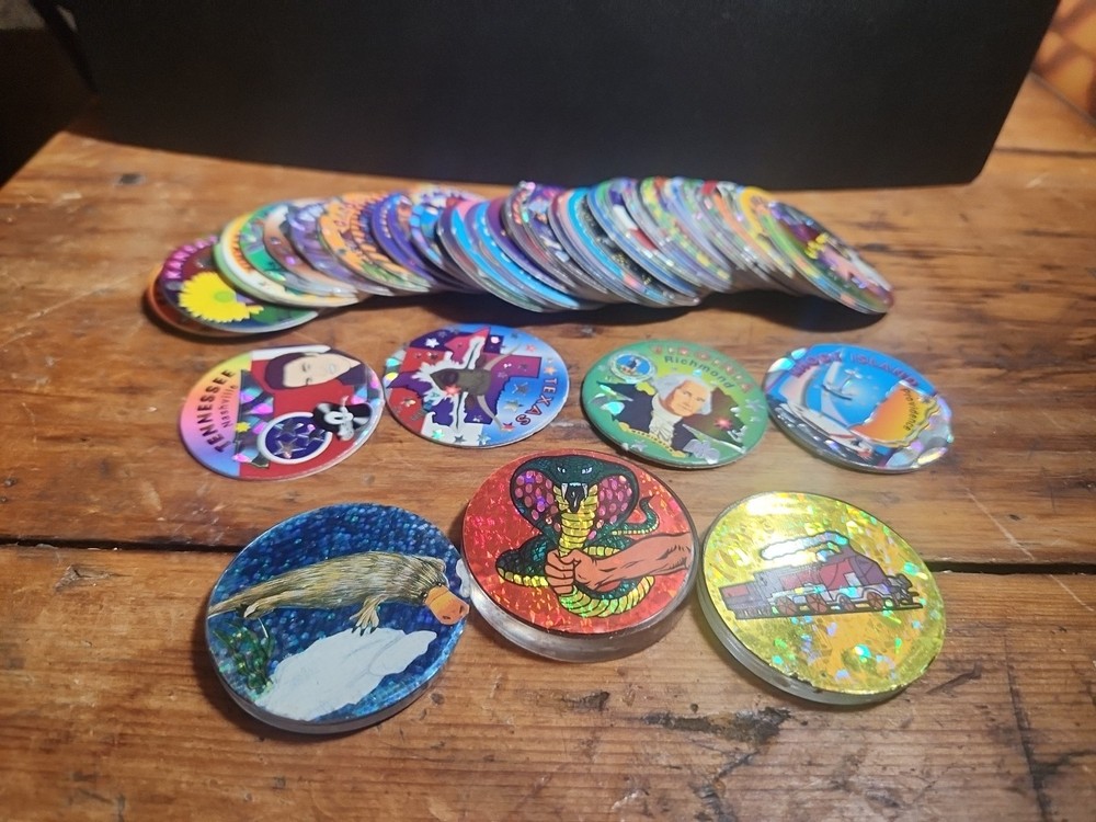 Foil Complete Set 50 USA United States & 3 Slammers POGs VINTAGE 90s Nestolgia