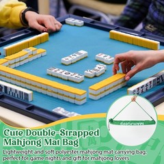 Sunnymove 35 Inch Long Mahjong Mat Bag Cute Double Strapped Polyester Drawstr…