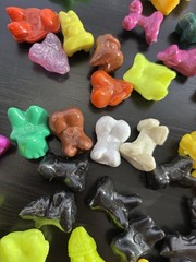 Gogo’s Crazy Bones Lot of 61 Neon Mixed Series Black White Glitter 57 10 37 18